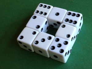 eight dice in a torus shape
