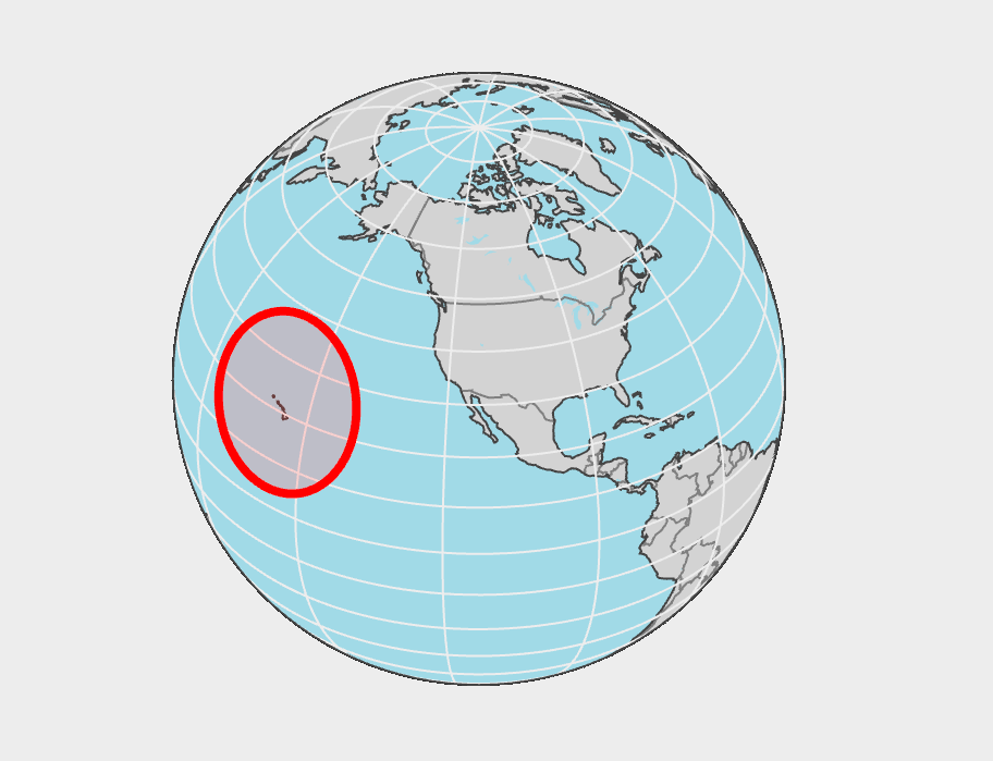 An LOP of radius 1200 miles centered at a GP at Honolulu
