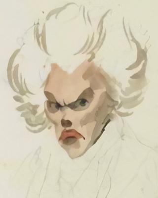 Adrien-Marie Legendre caricature watercolor