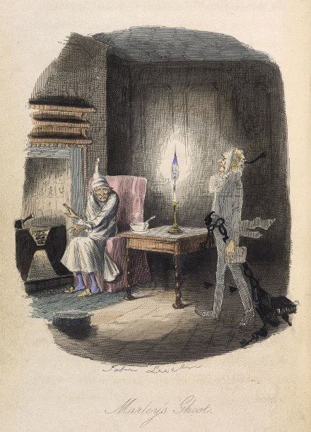 Jacob Marley's ghost in A Christmas Carol