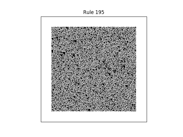 rule 195 with random initial conditions