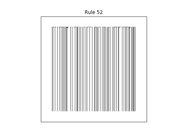 rule 52 with random initial conditions