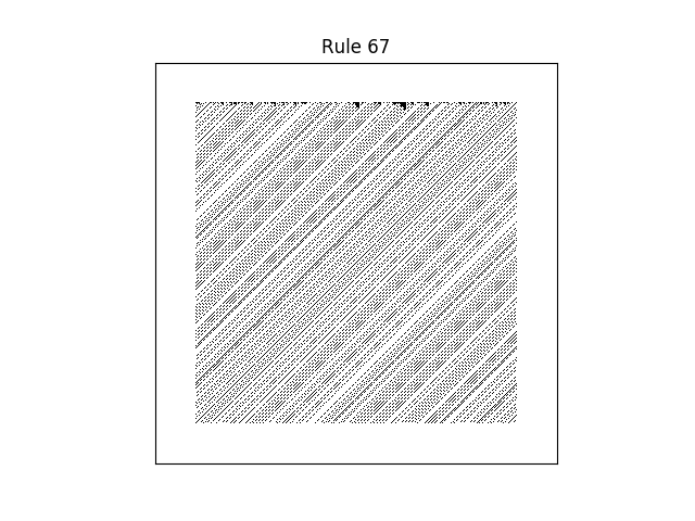 rule 67 with random initial conditions