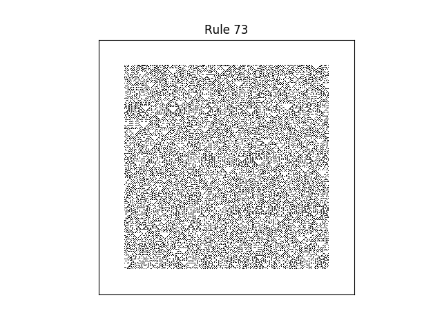 rule 73 with random initial conditions