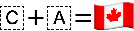 boxed C plus boxed A = Canadian flag