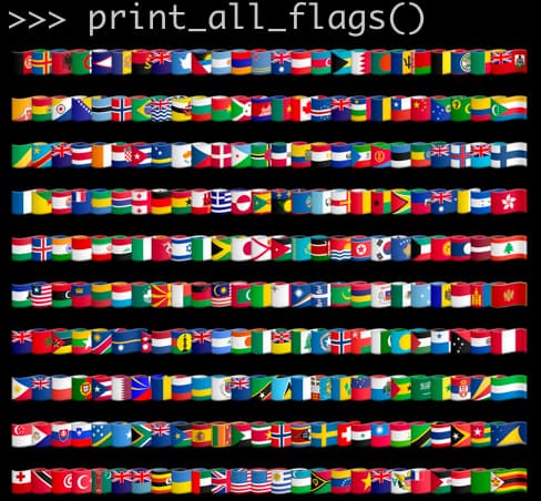 10 by 25 array of flags