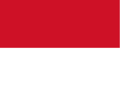 Monaco - a red rectangle on the top half and a white rectangle on the bottom half but the overall flag shape is more of a square compared to Indonesia's