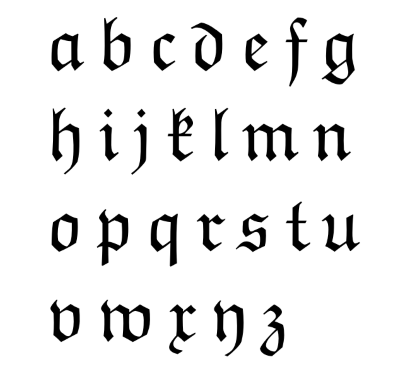 lower case alphabet in Fraktur