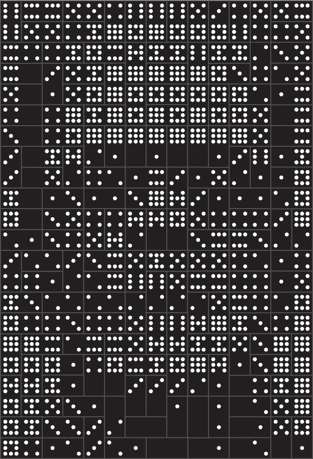 Frankenstein made from 3 sets of double nine dominoes