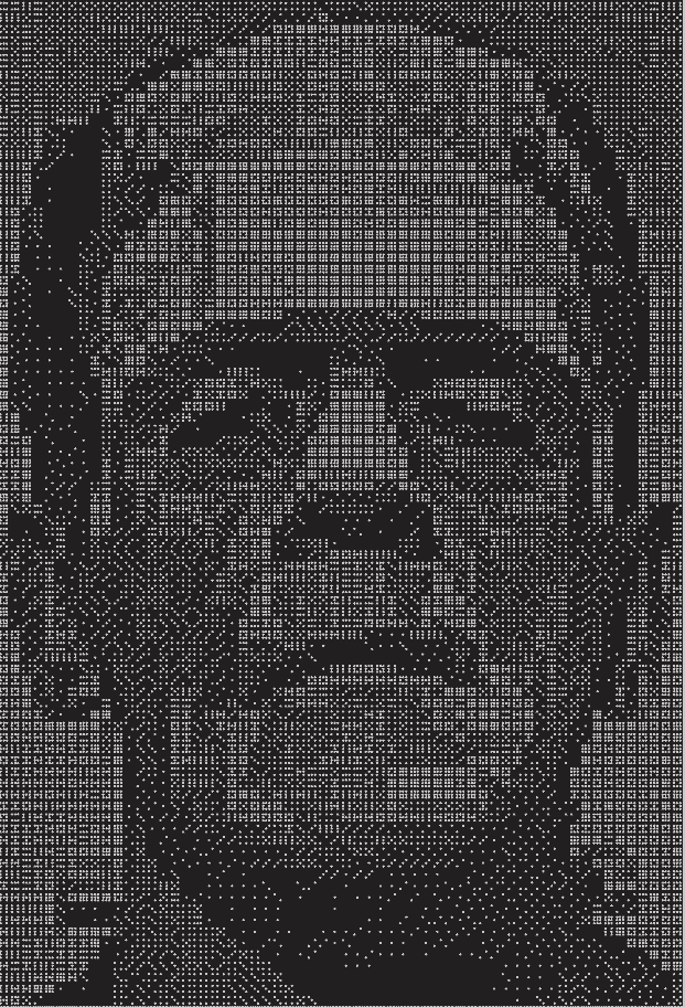 Image of Frankenstein's monster made from 48 sets of double nine dominoes