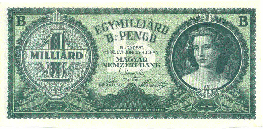 Hungarian quintillion note
