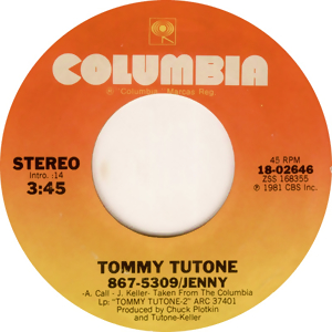 Tommy Tutone 867-5309/Jenny single