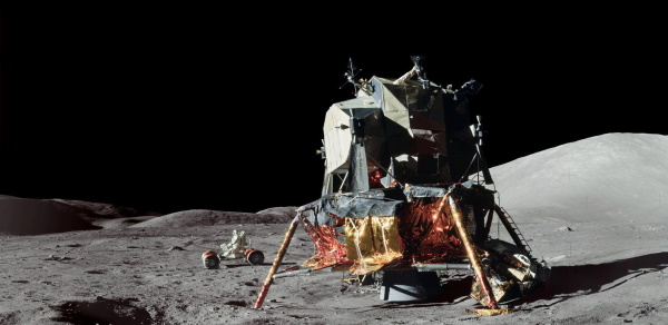 Lunar module and lunar rover, photo via NASA