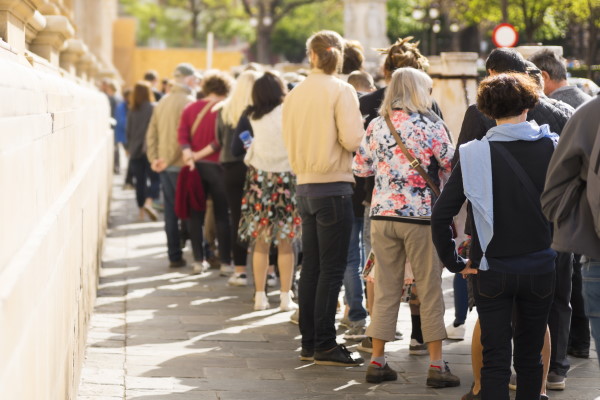 People in a queue