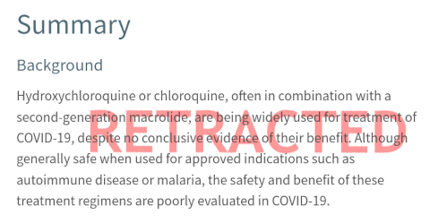 article summary with RETRACTED stamped on top in red