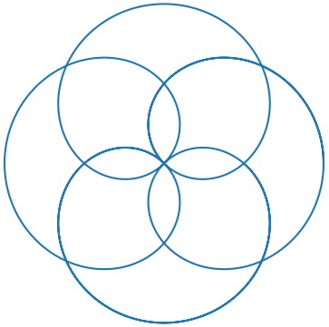 Plot of r = abs(cos(2 theta / 2) )
