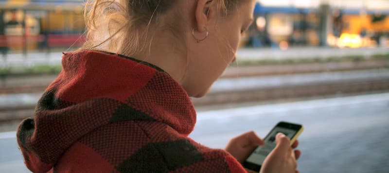 Woman using cellphone