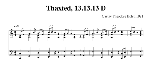 Sheet music for the tune Thaxted