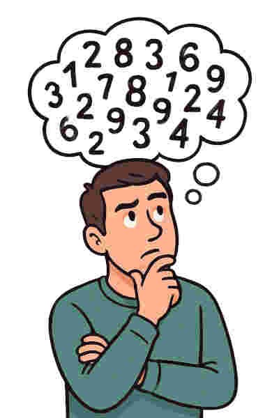 Man thinking of random numbers