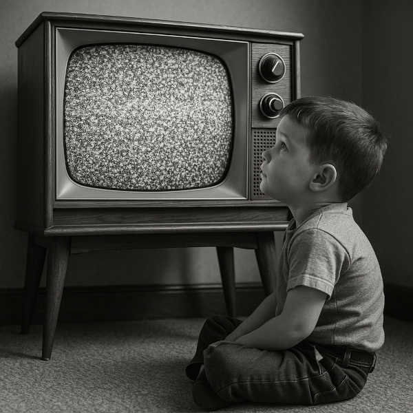 TV tuned to a dead channel circa 1960