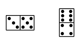 horizontal 3-5 domino and vertical 6-4