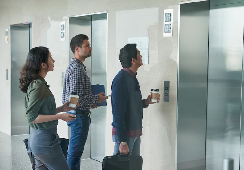 People waiting for an elevator