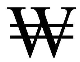 Won currency symbol