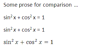 screen shot of trig identity using MS Word